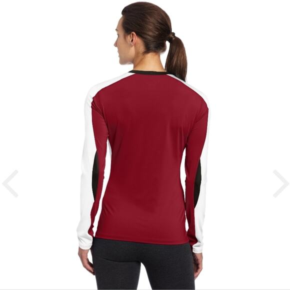 Asics Women's Roll Shot Maroon and White Long Sleeve Top Size Small NWT Athletic - Picture 2 of 10